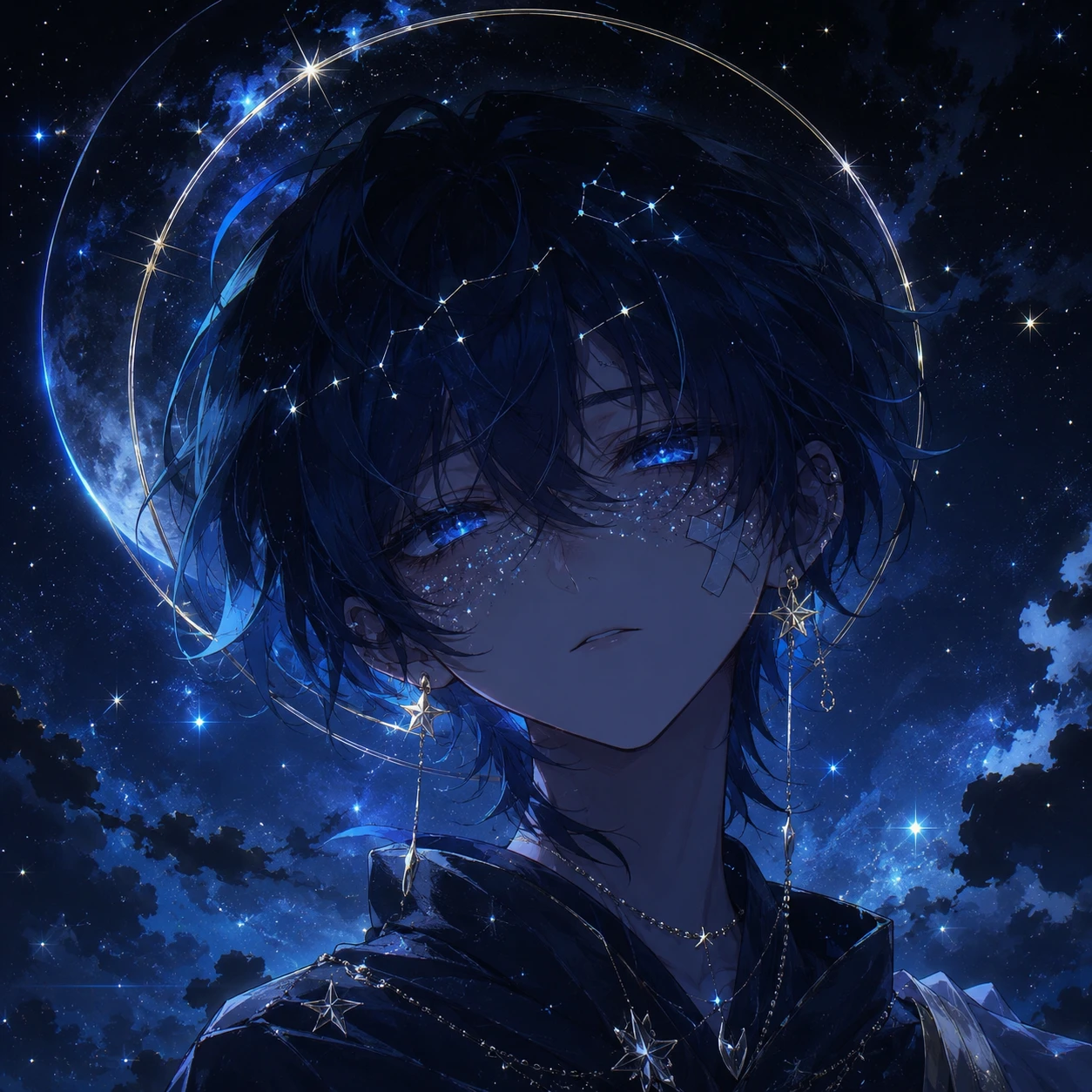 Mystic Anime Boy with Constellation Halo