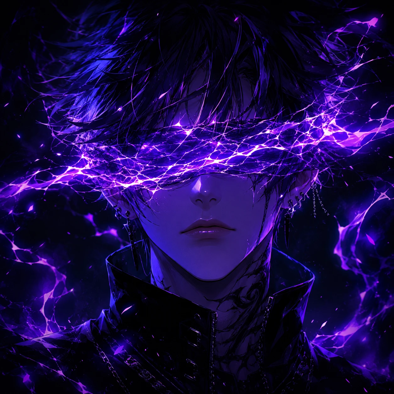 Mystic Anime Hero Purple Energy Unleashed