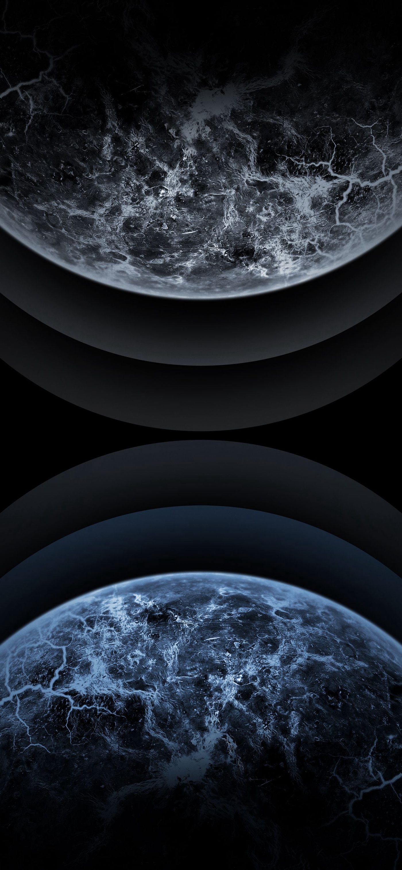 Abstract Planets Space Art Dark Background