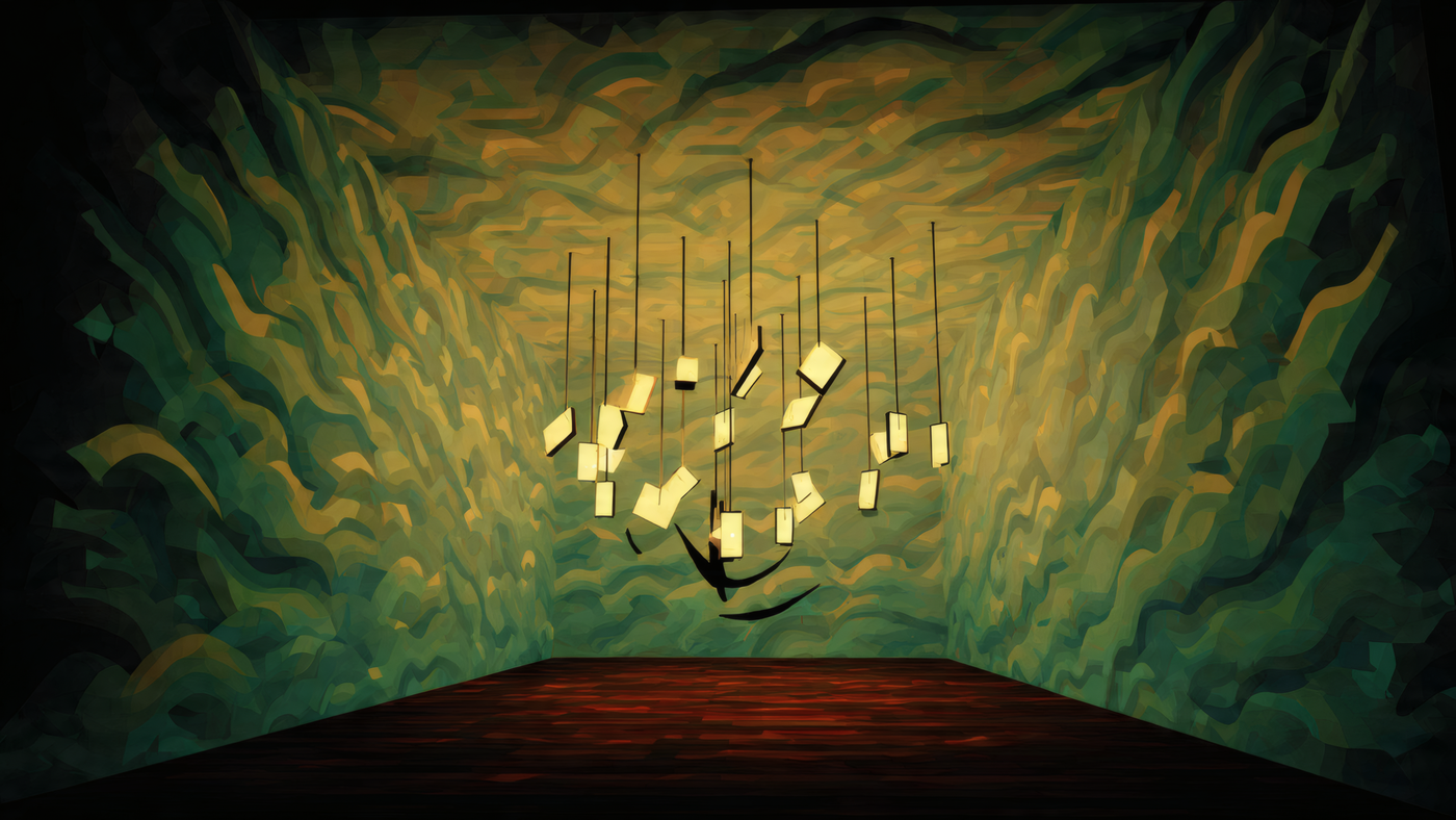 Abstract Room with Geometric Lighting