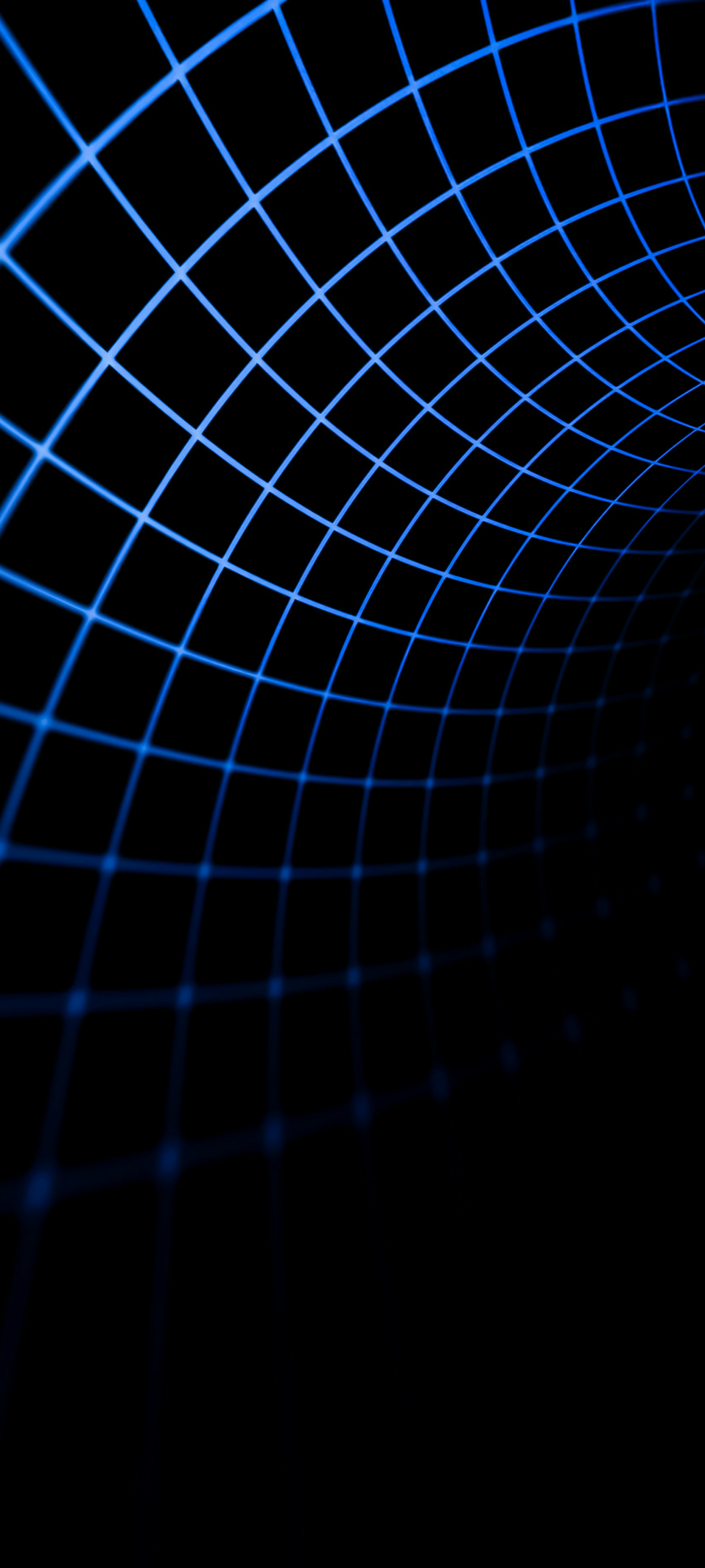 Abstract Blue Grid on Black Background