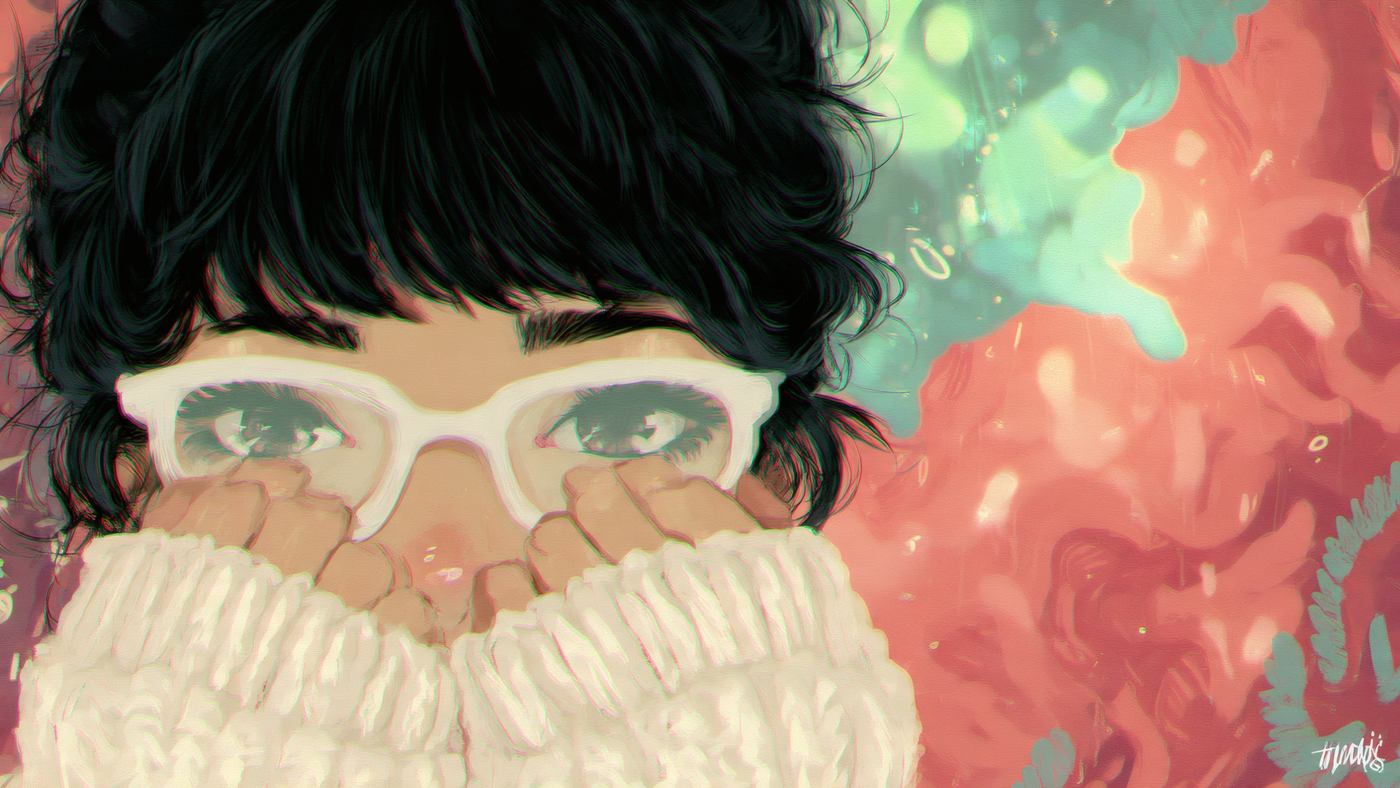 Painting of Woman with Glasses