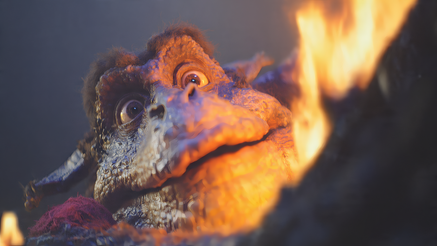 The Neverending Story Falcor with Fire Wallpaper