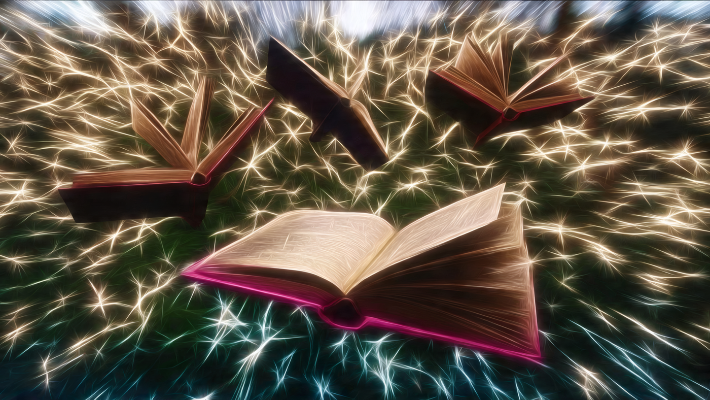 Open Books Abstract Glowing Illustration