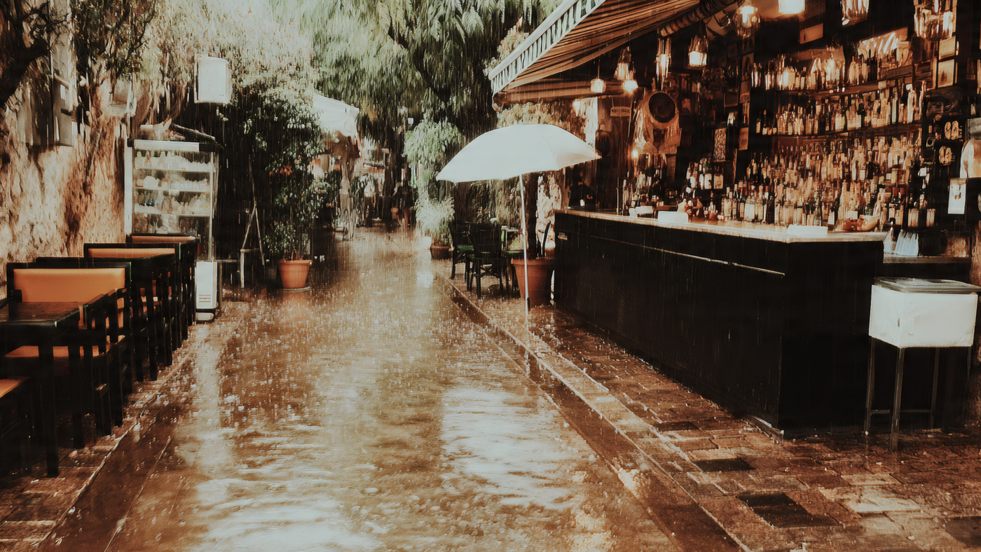 Rainy Day at a Bar