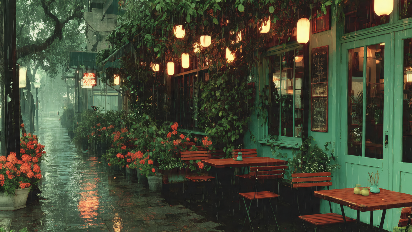 Rainy Day Cafe in the City