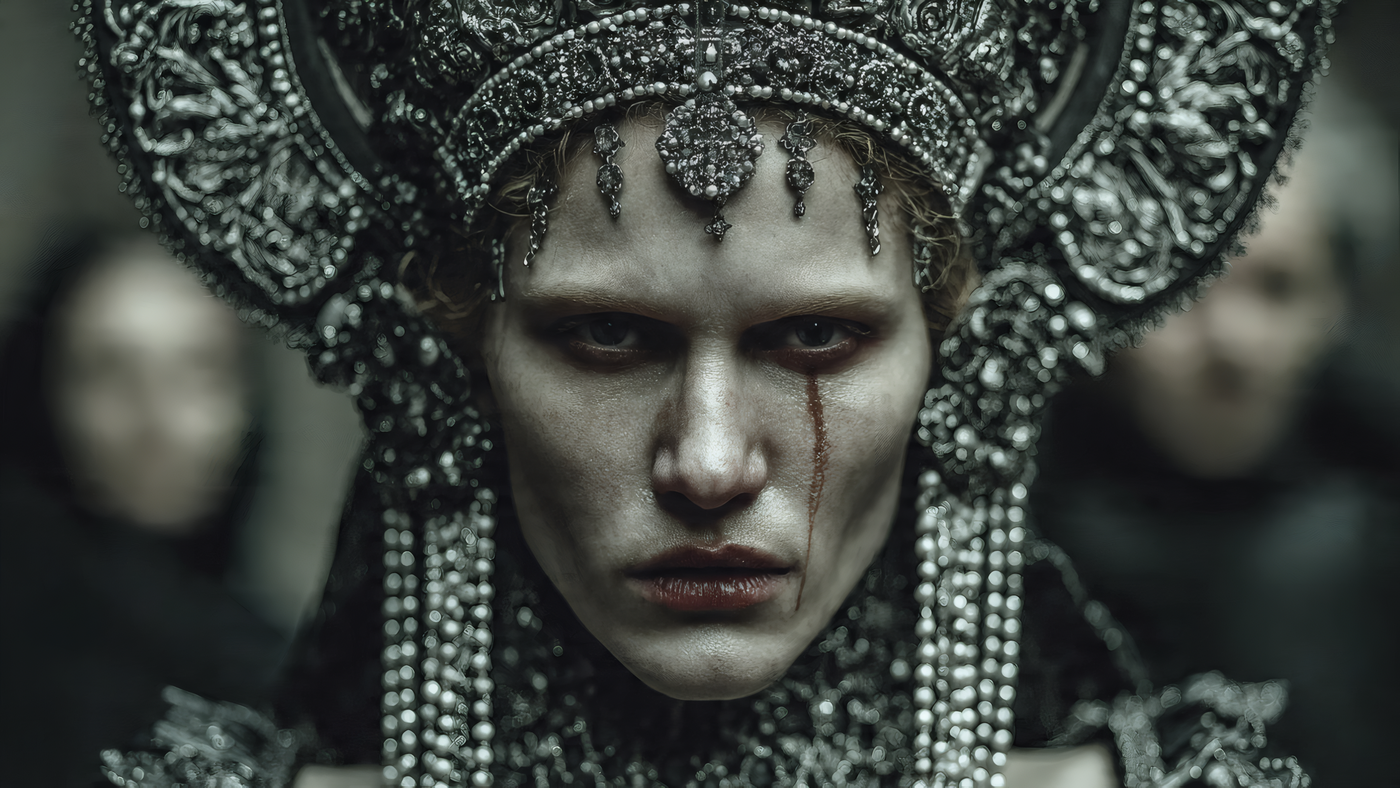 Ornate Headpiece Woman Portrait