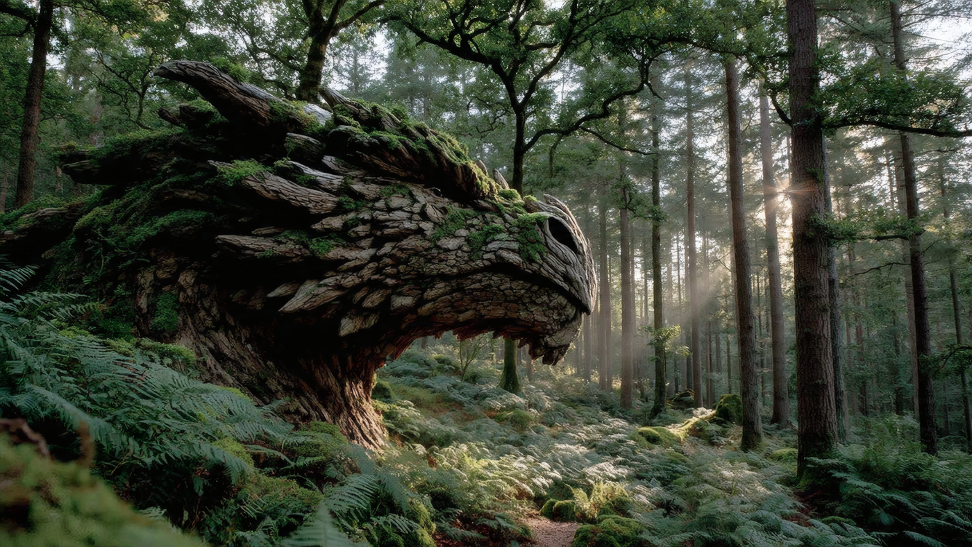 Dragon Head Rock Formation in Forest
