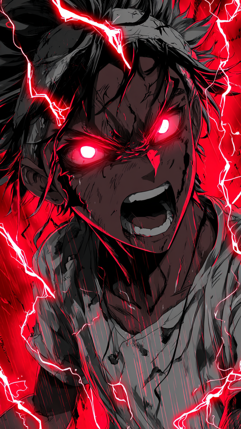 Anime Character with Glowing Red Eyes Wallpaper