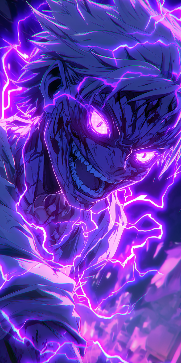 Anime Character with Purple Lightning