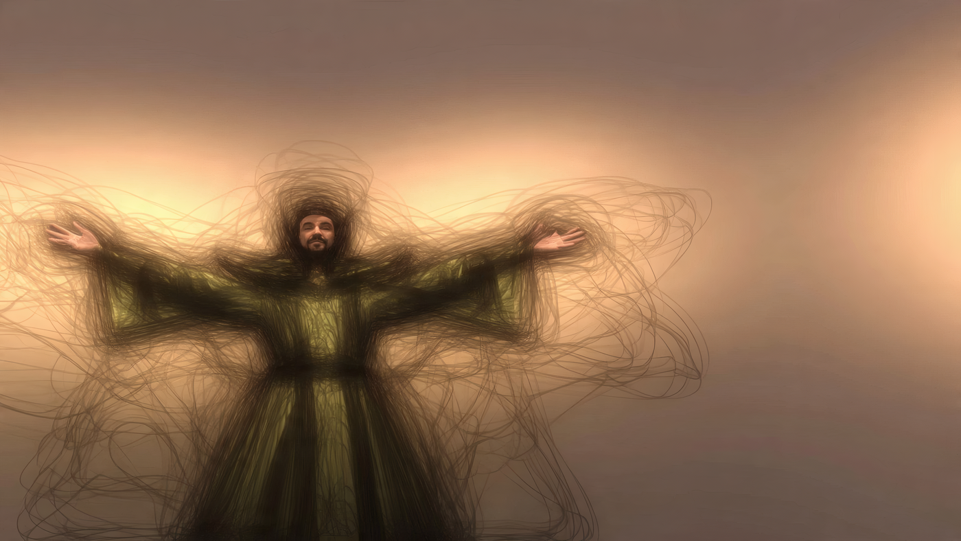 Figure with Open Arms Abstract Art