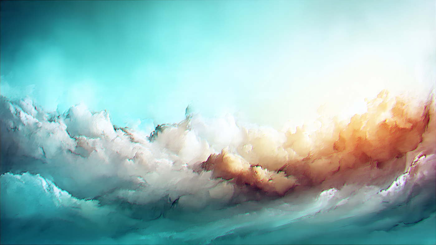 Dreamy Abstract Cloudscape Painting Art