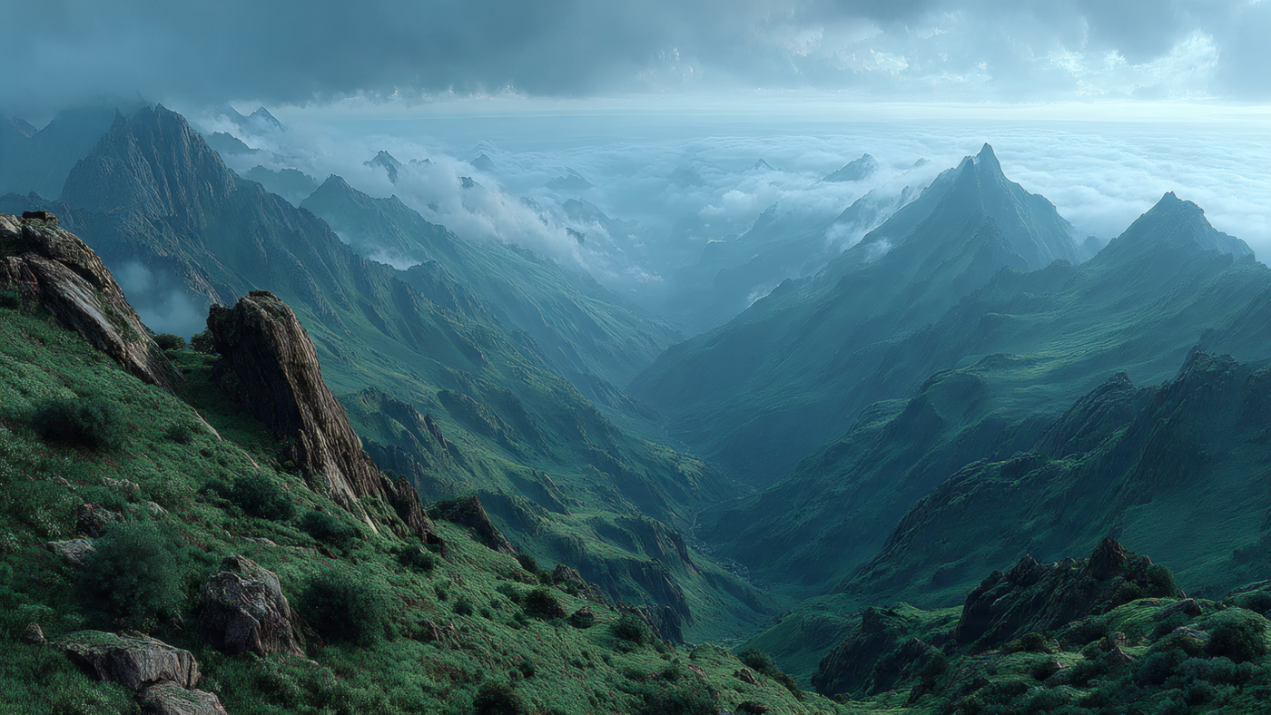 Majestic Mountain Valley Landscape