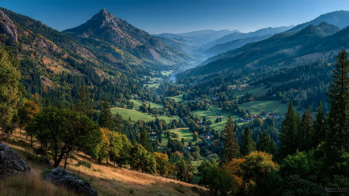 Scenic Mountain Valley Landscape View