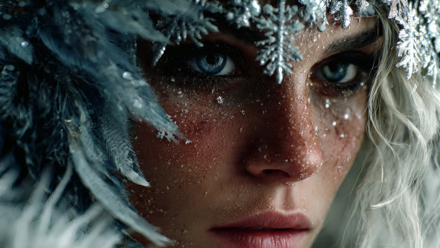 Winter Themed Beauty Portrait of Woman