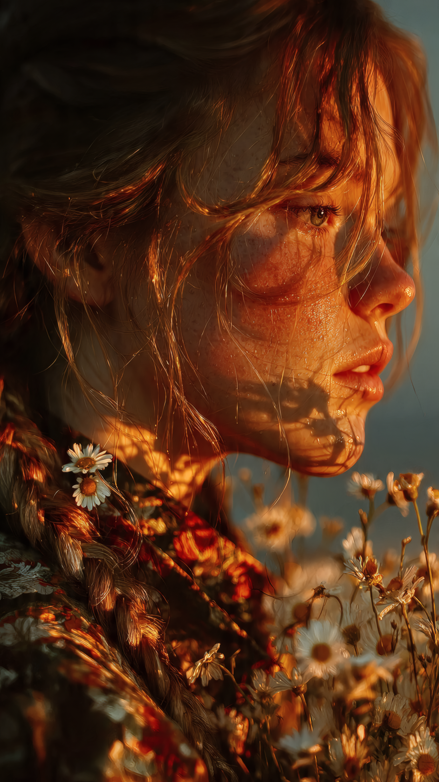 Portrait of Woman with Flowers