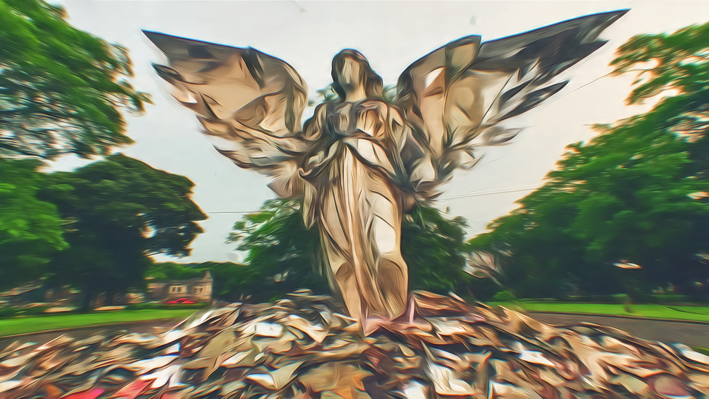 Angel Statue Among Trees
