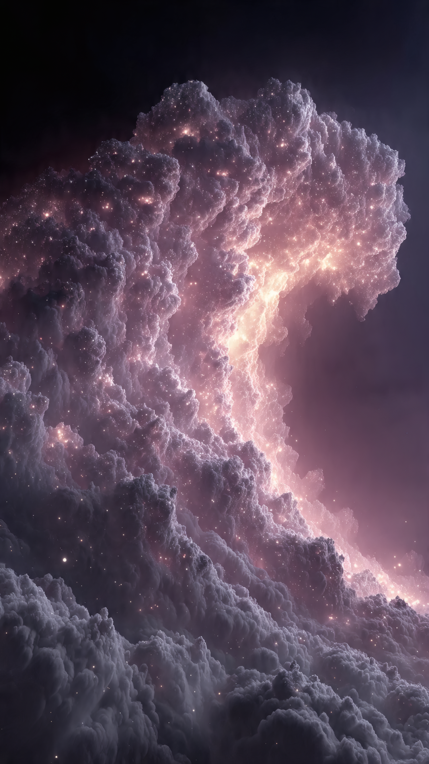 Dreamy Abstract Clouds with Glowing Lights