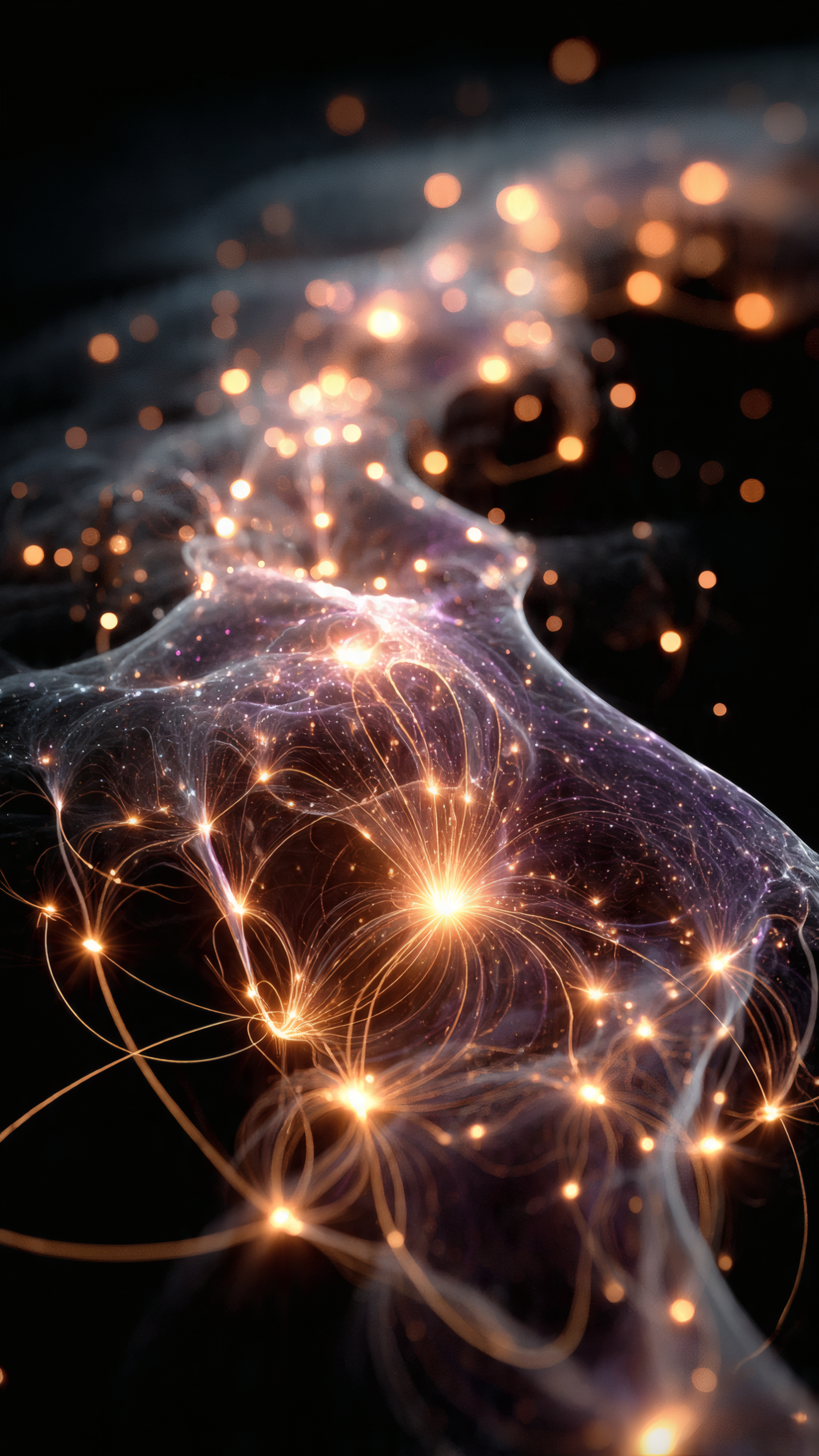 Abstract Neural Network Sparkles Illustration