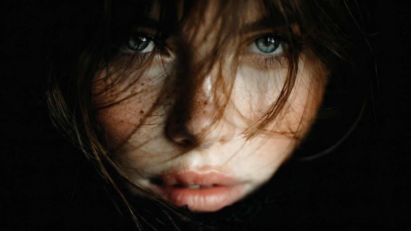 Close up Portrait of Woman's Face