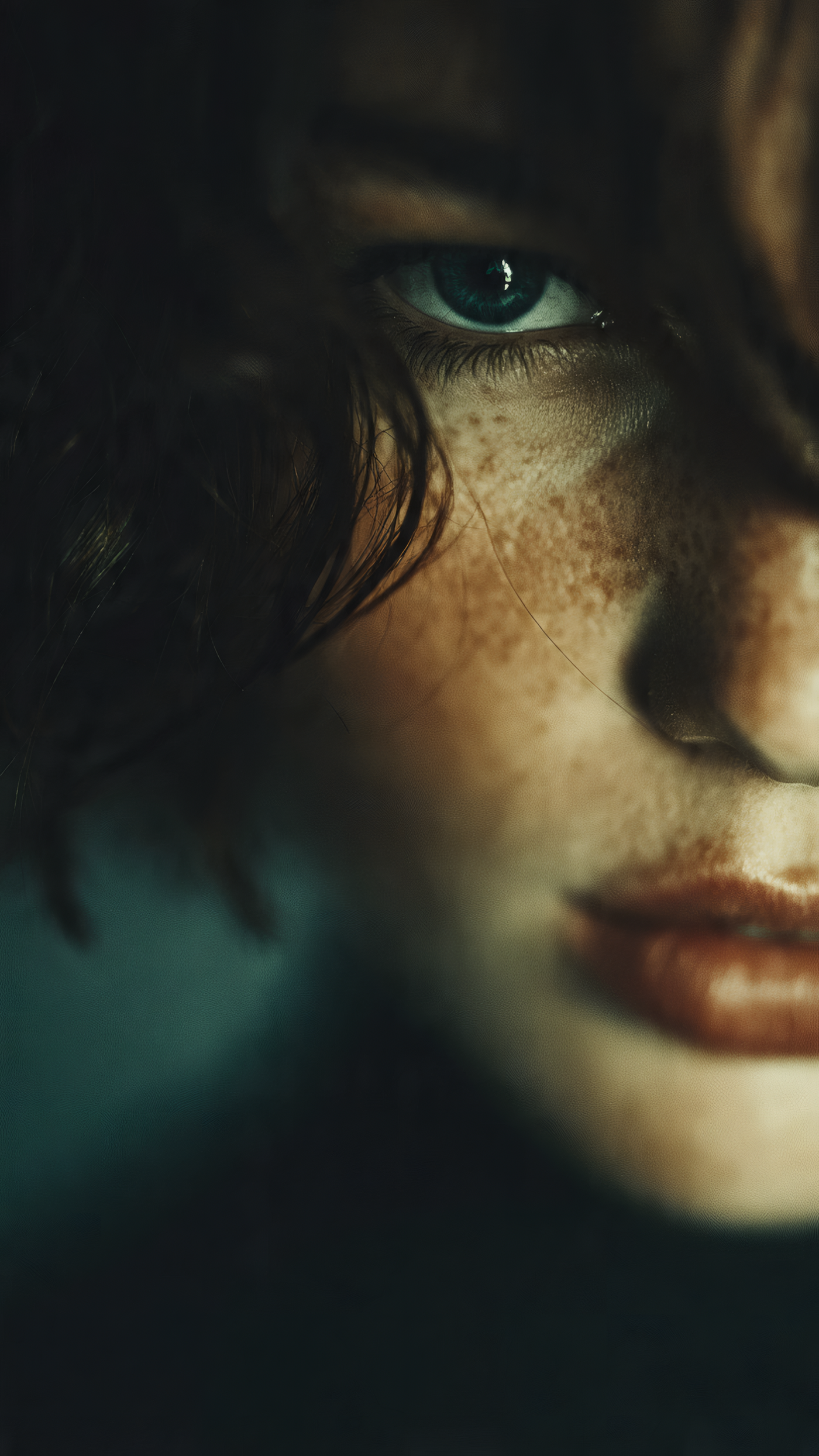 Dramatic Close up of a Woman's Face
