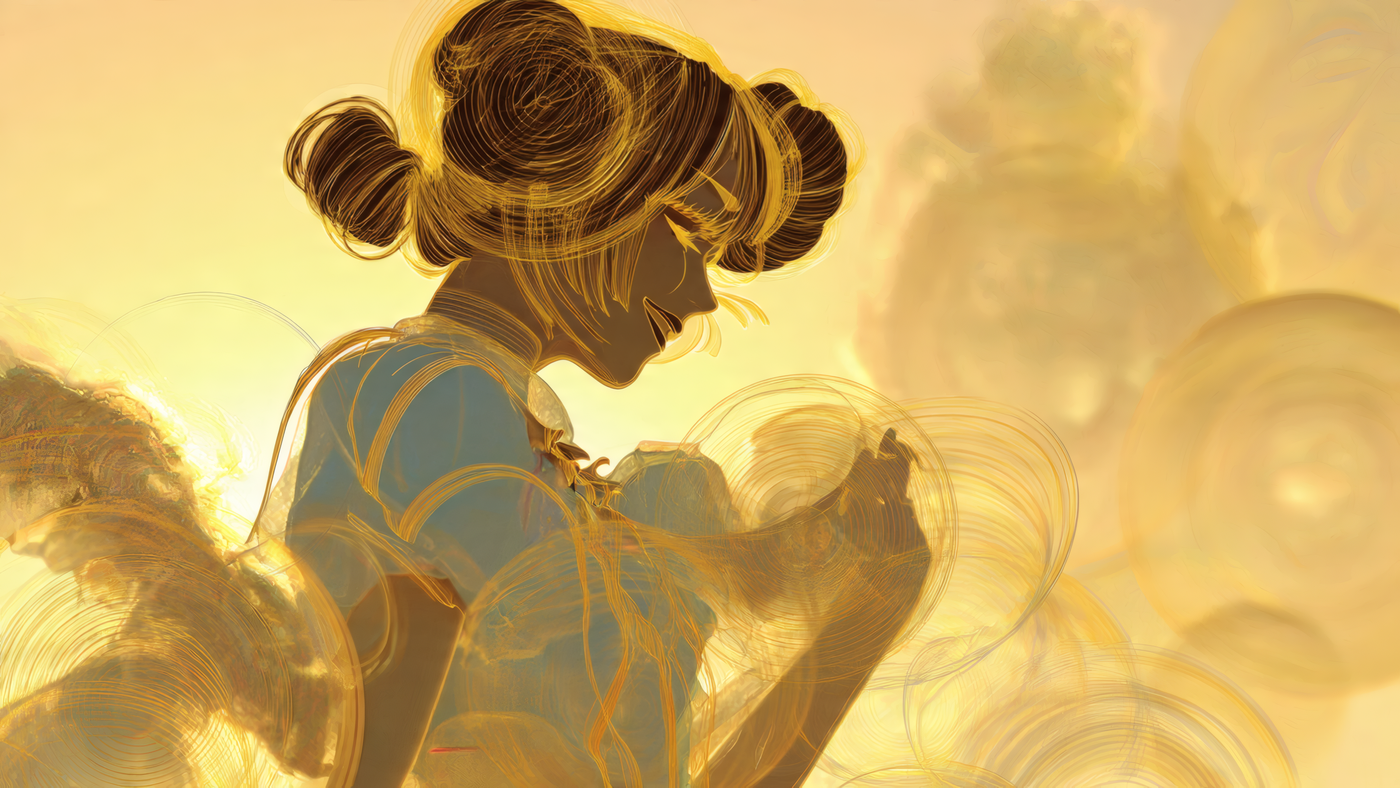 Abstract Portrait of a Woman in Gold