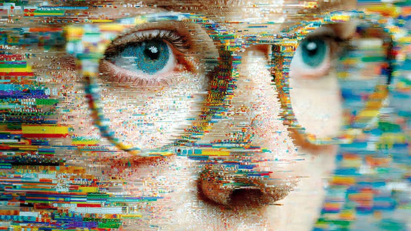 Abstract Face with Glasses Art