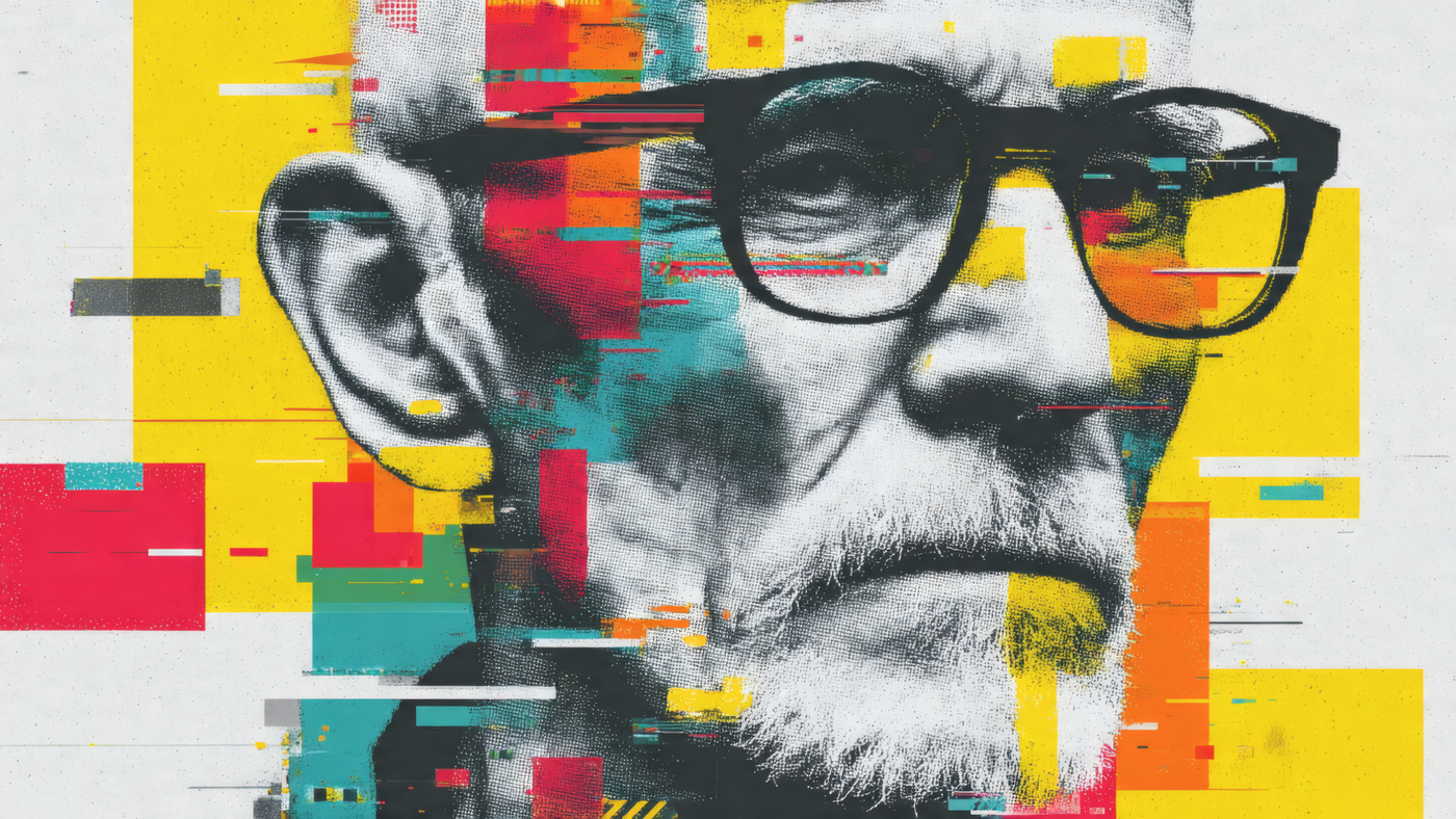 Abstract Portrait with Glitch Art Effect