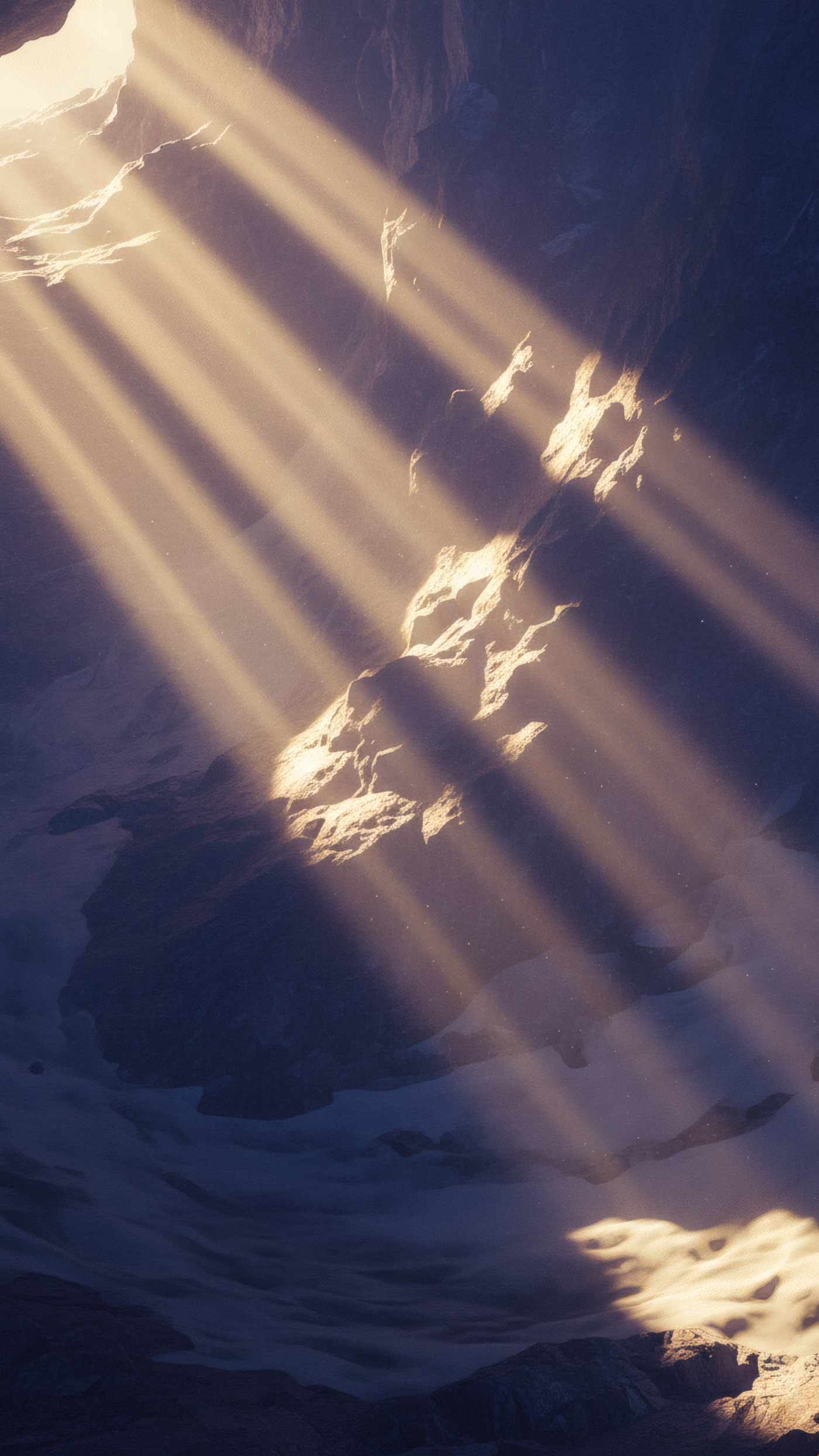 Sun Rays Through Cave Opening