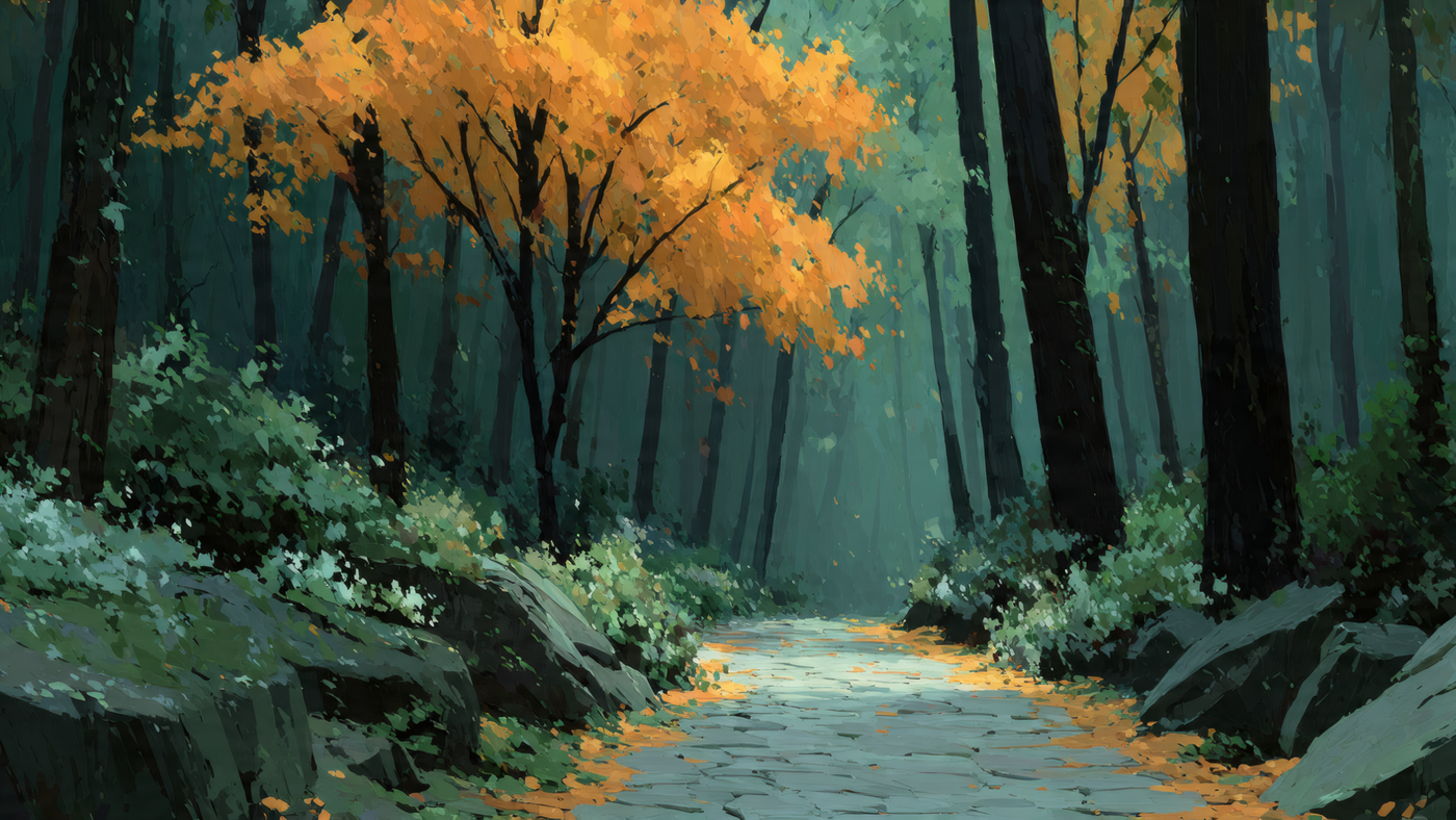 Autumn Forest Path Art