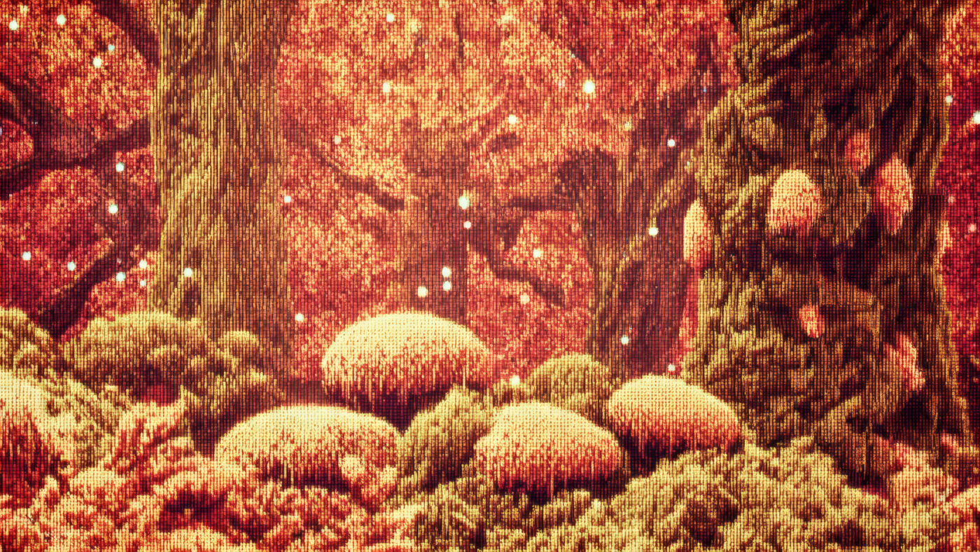 Abstract Forest Landscape Pixelated Style