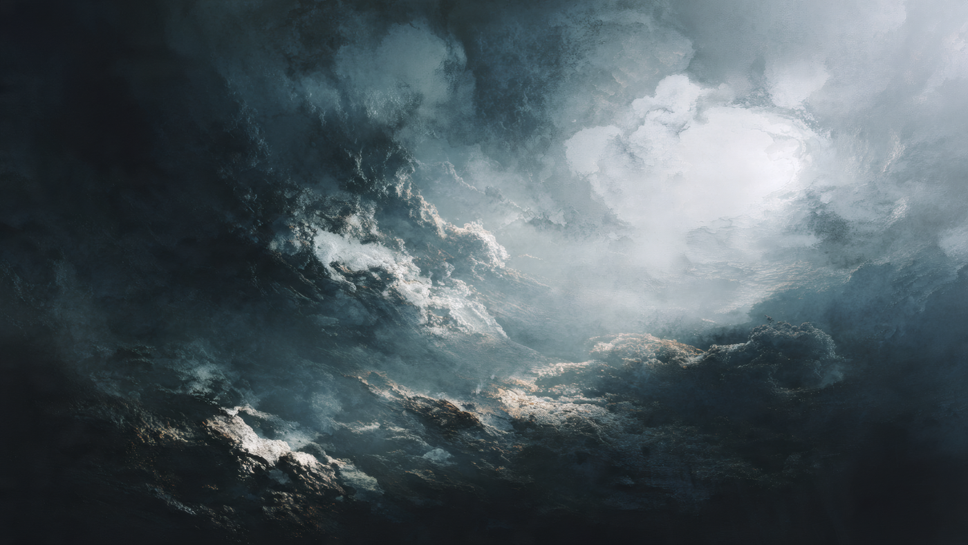 Dramatic Abstract Landscape with Dark Clouds