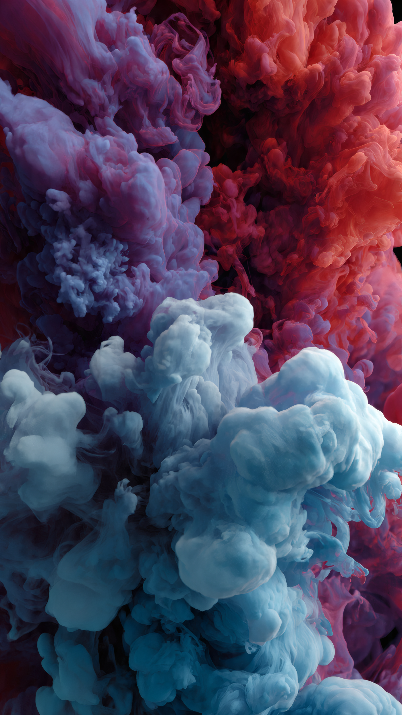 Abstract Red Blue Smoke Cloud