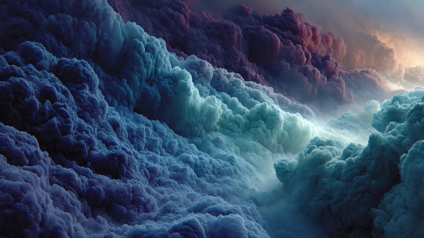 Abstract Clouds in Blue and Purple