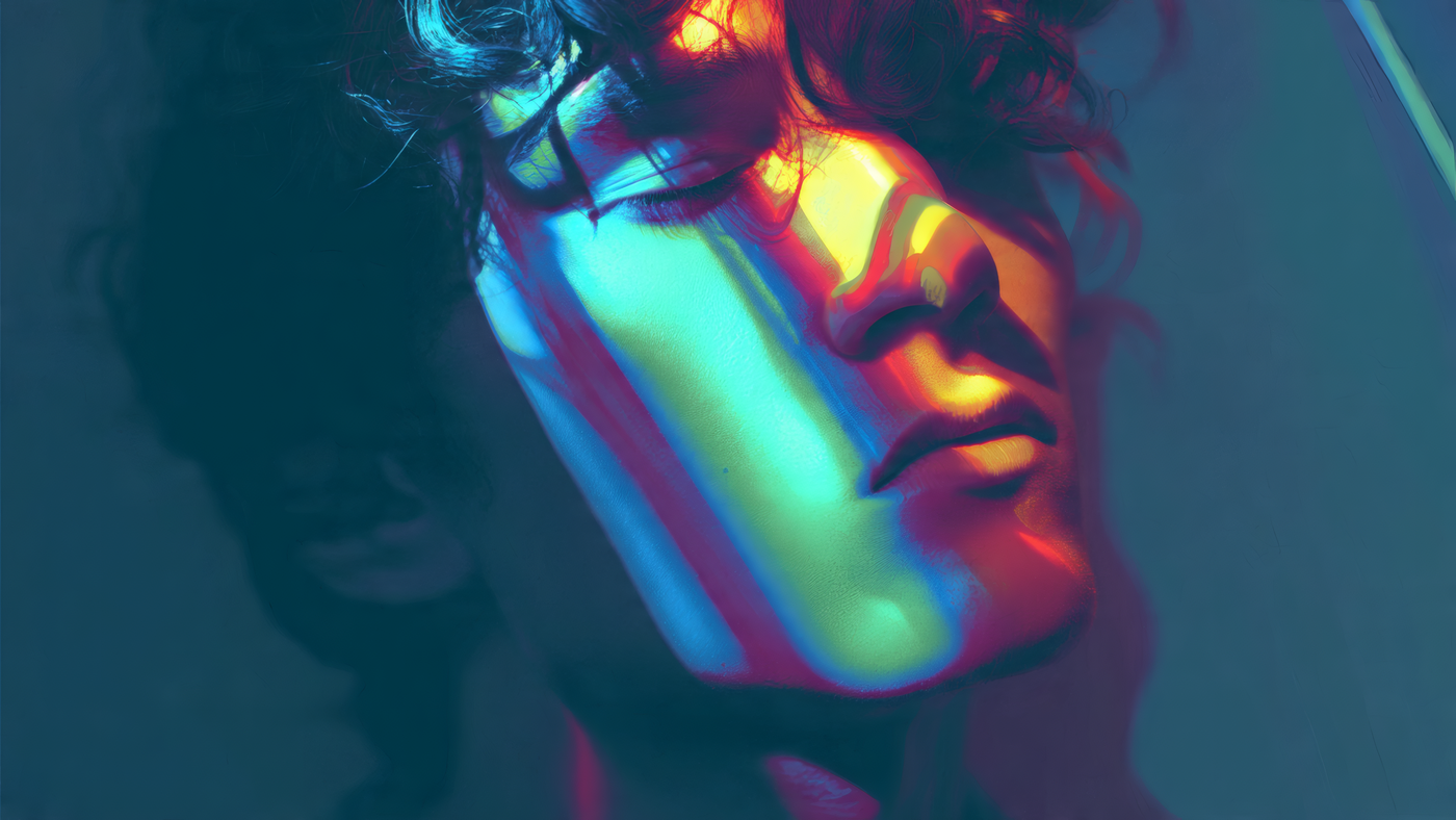 Colorful Abstract Face Portrait Art