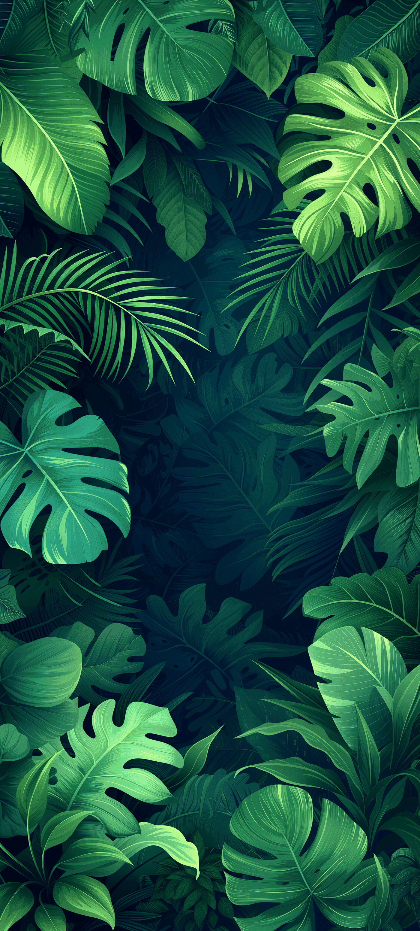 Lush Green Tropical Rainforest Background