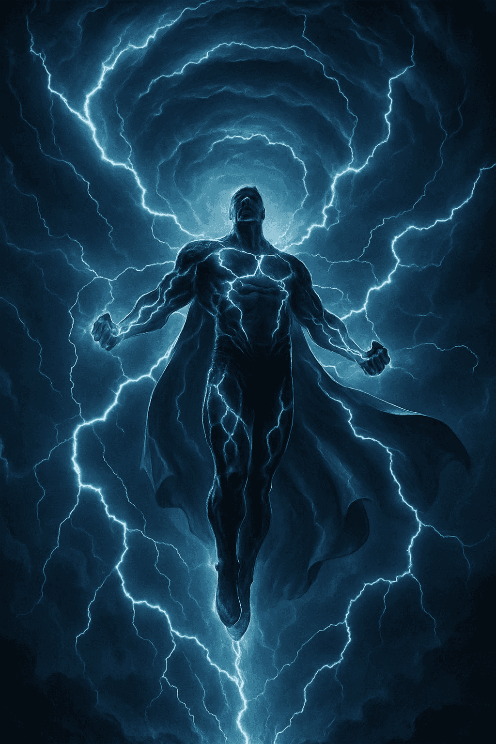 Superhero with Lightning Power Artwork Wallpaper