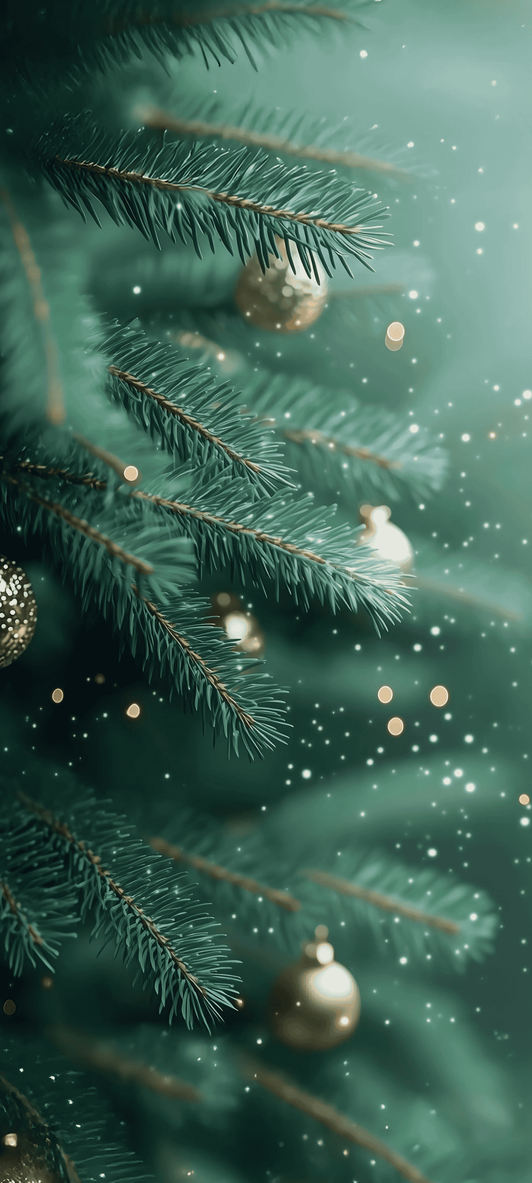 Teal Christmas Tree Wallpaper
