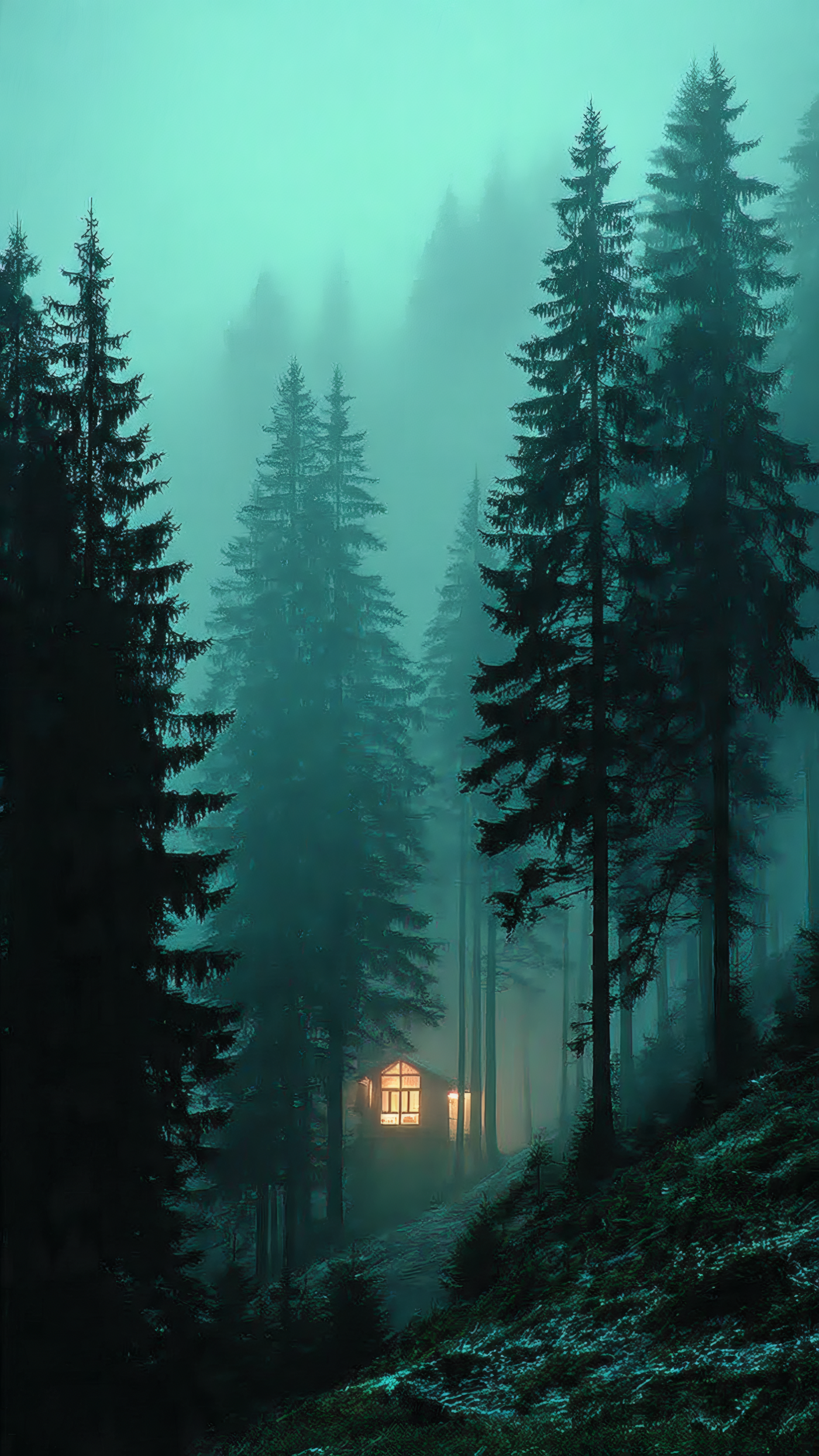 Foggy Forest Cabin Home