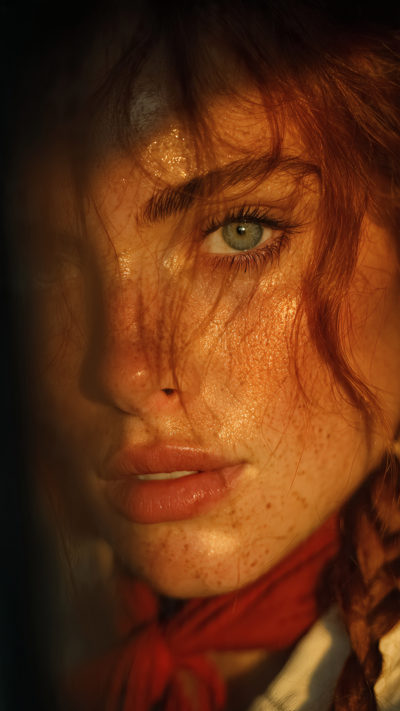 Portrait of a Woman with Freckles