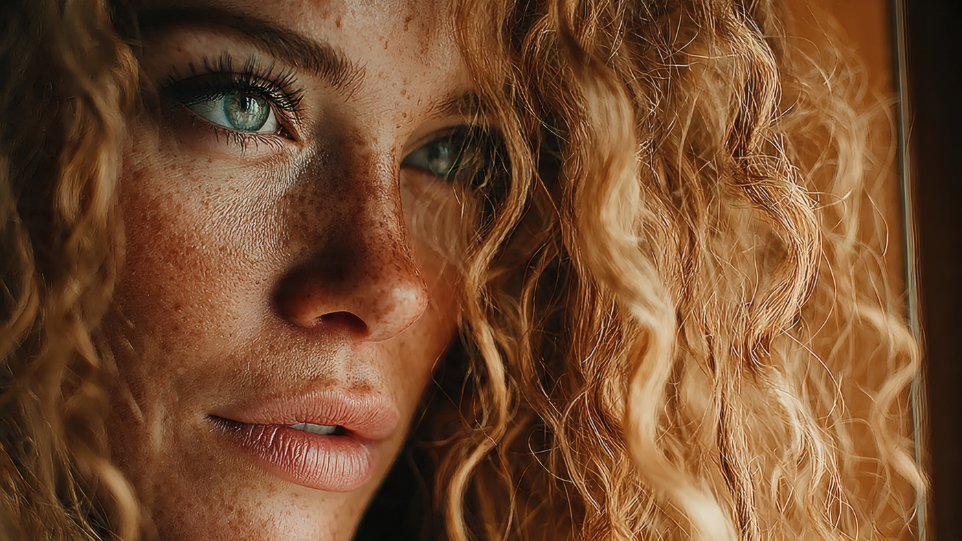 Close up of Woman with Freckles