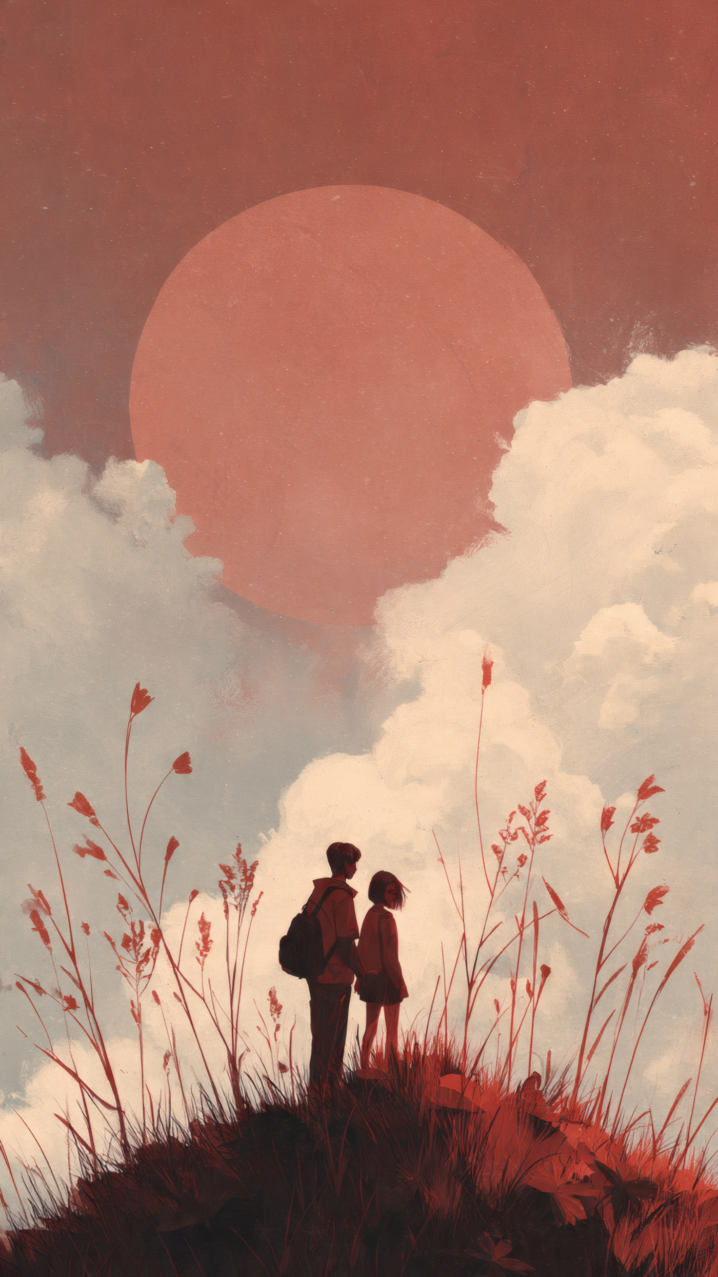 Romantic Couple at Sunset Painting Scenery