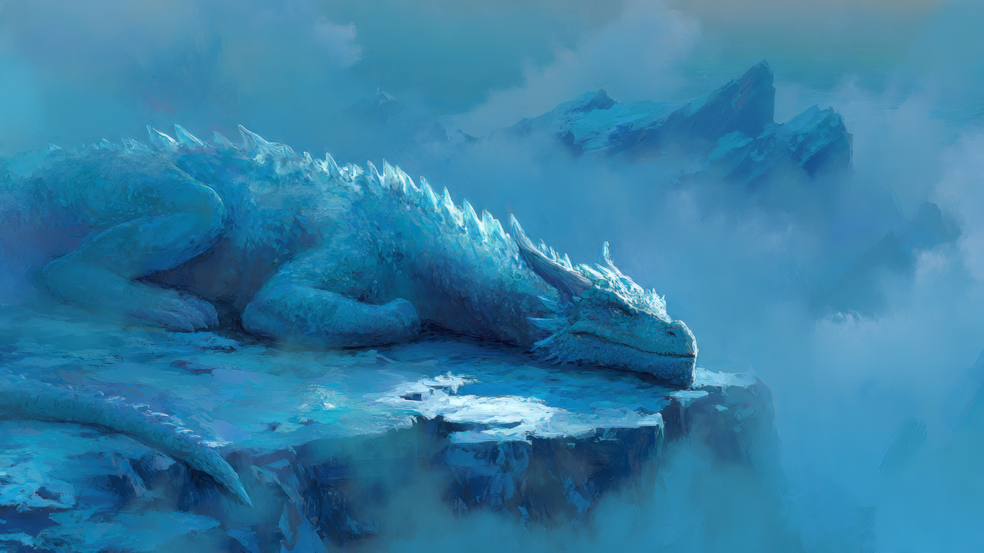 Ice Dragon in the Mountains