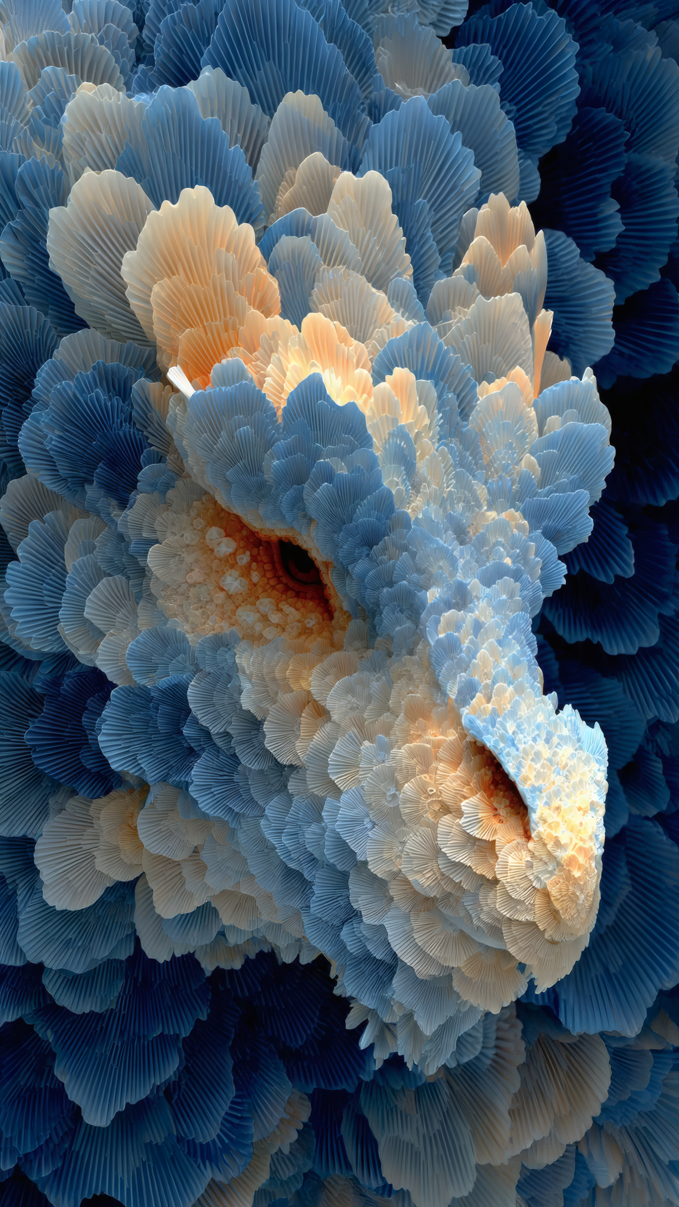 Abstract Dragon Head Floral Pattern