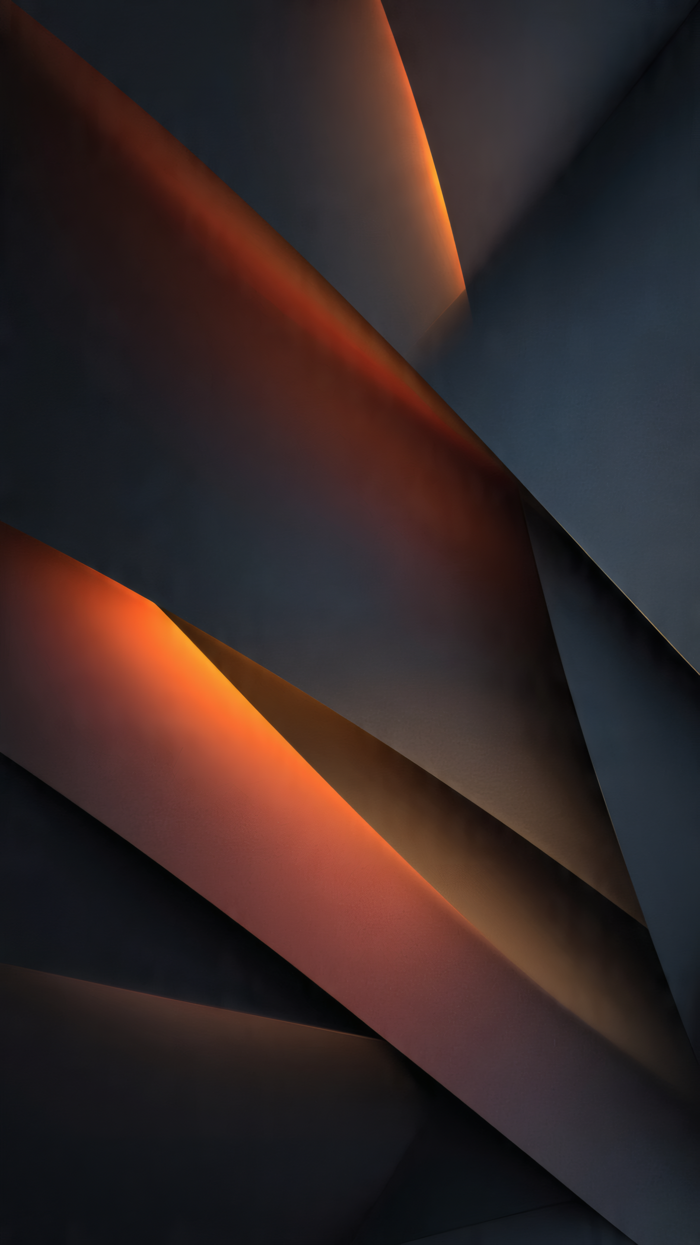 Abstract Geometric Shapes with Orange Light