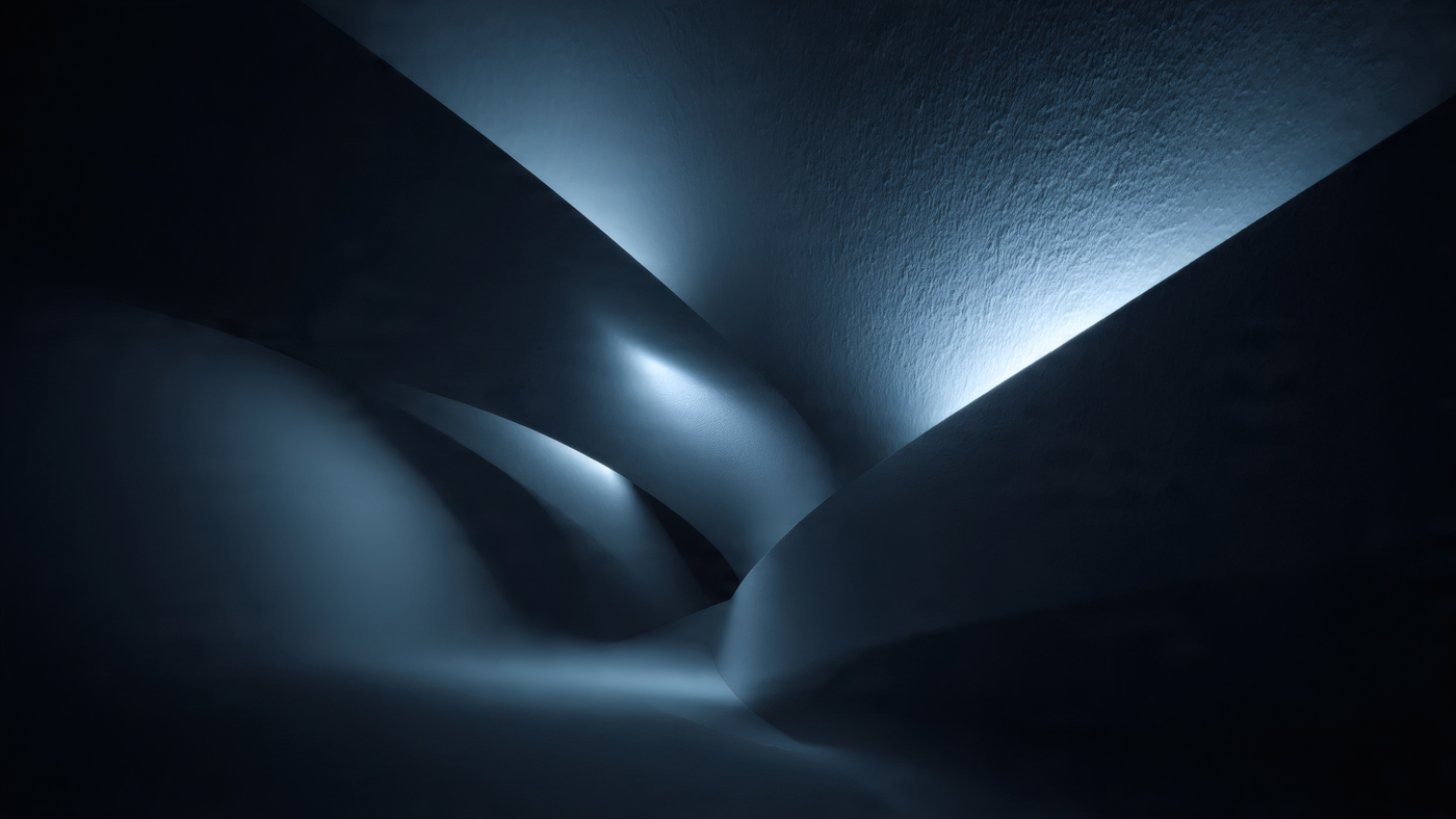 Abstract Blue Light and Shadow Shapes