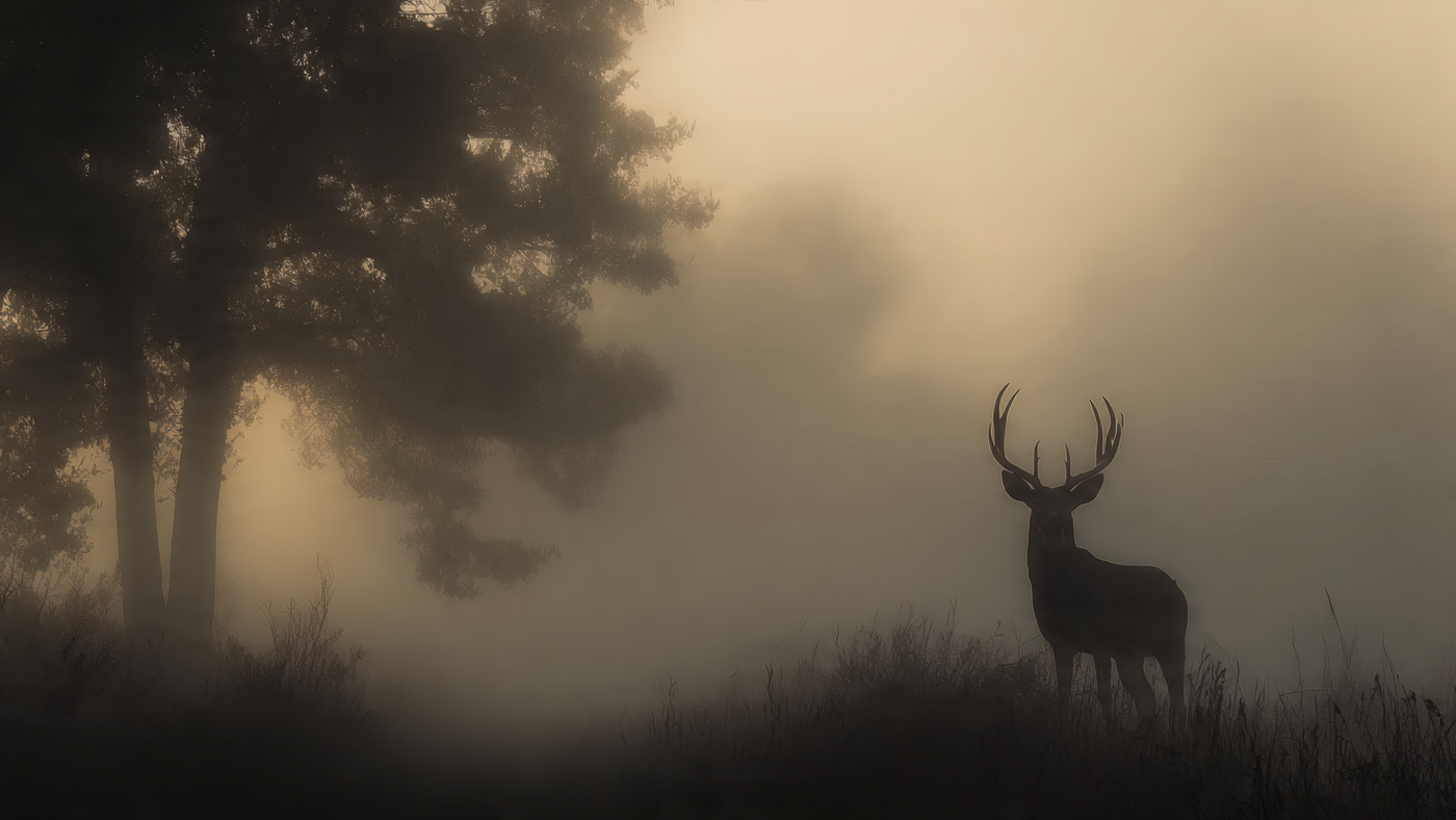 Deer in the Foggy Forest