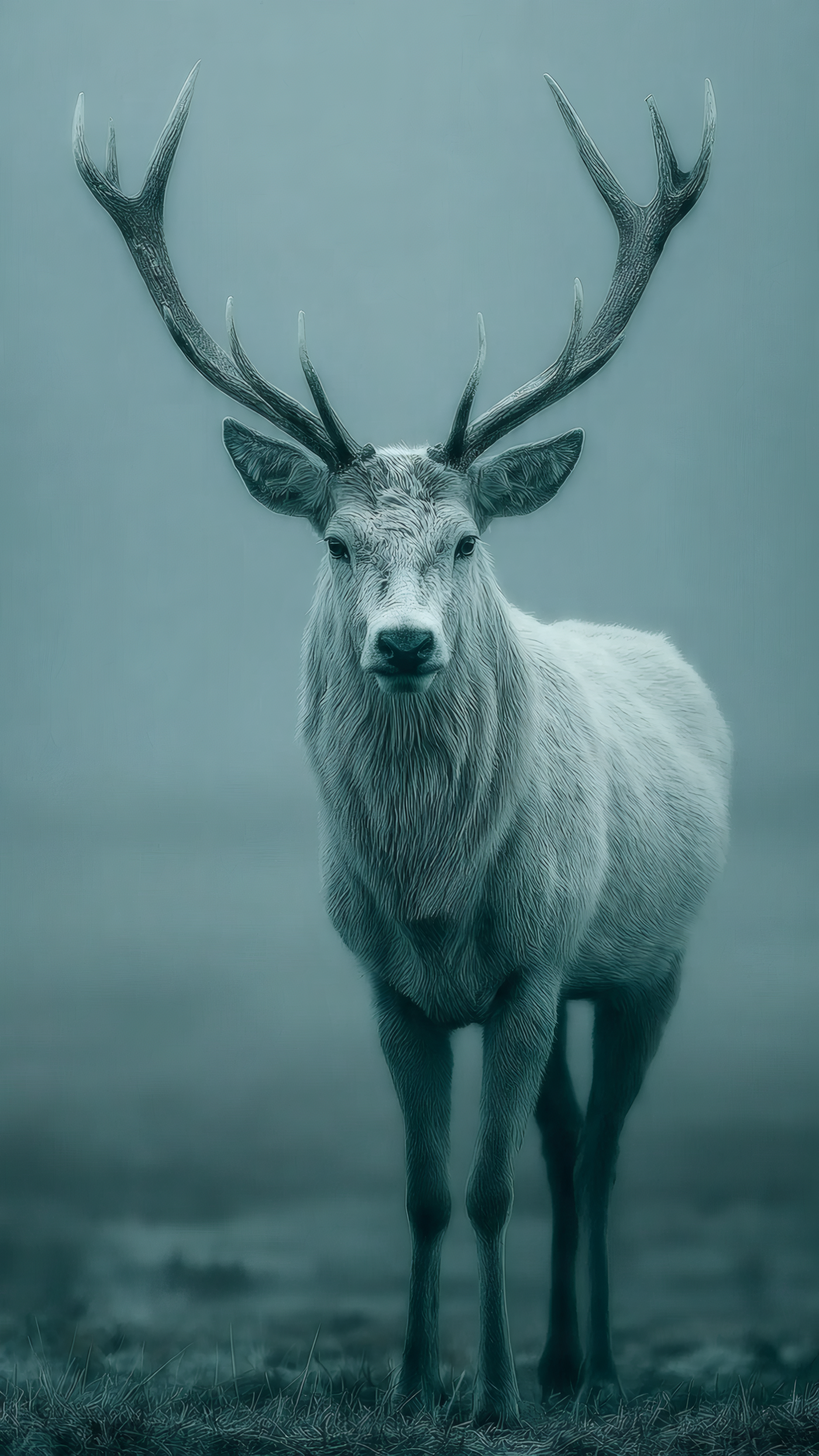 Stag with Antlers in Moody Light
