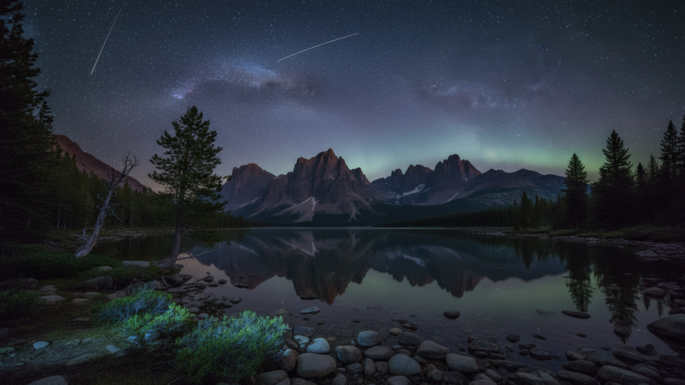 Stunning Mountains and Milky Way Reflection