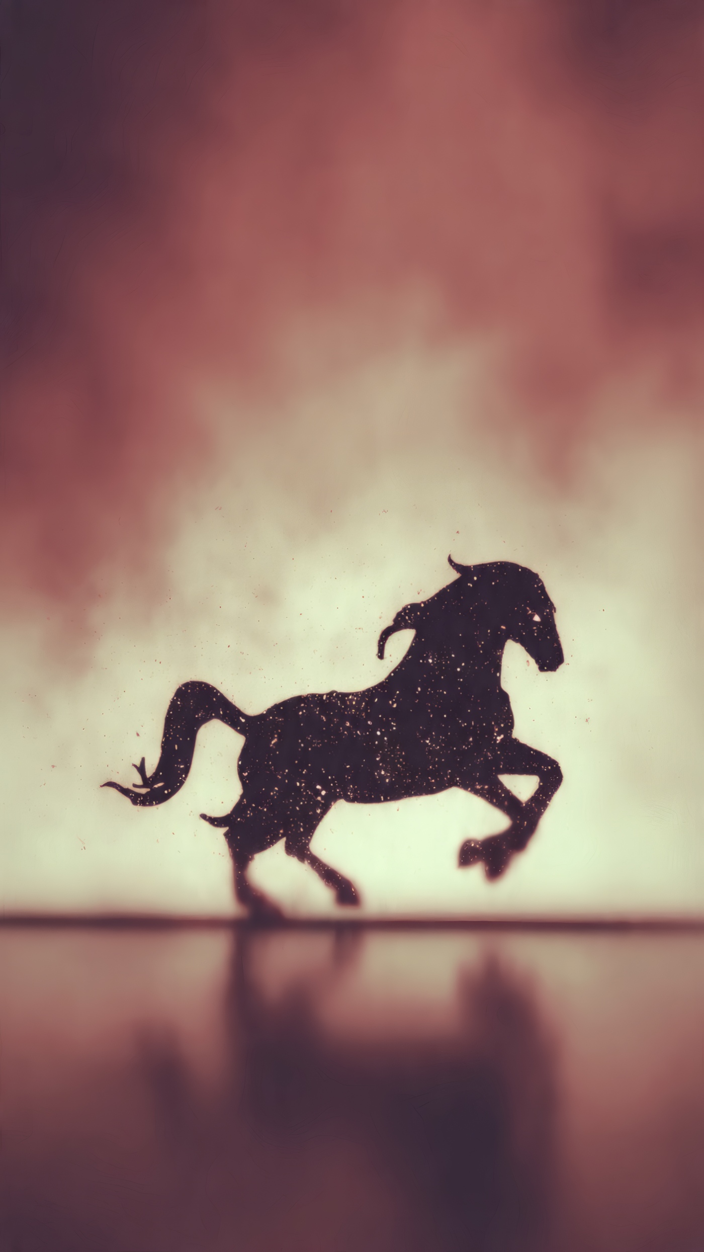 Silhouette of a Running Horse